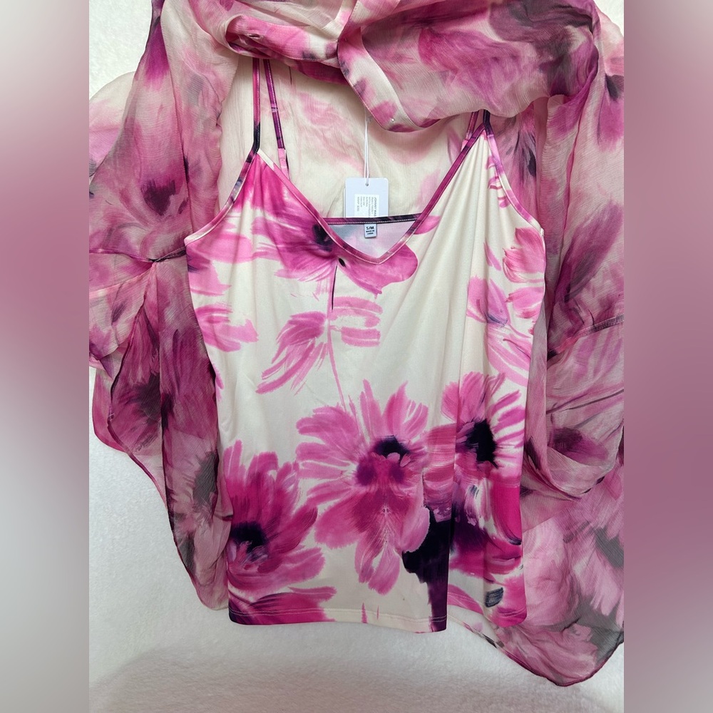 Johnny Was Katia Floral Silk Handkerchief Blouse size Small Medium NWT - Picture 6 of 16